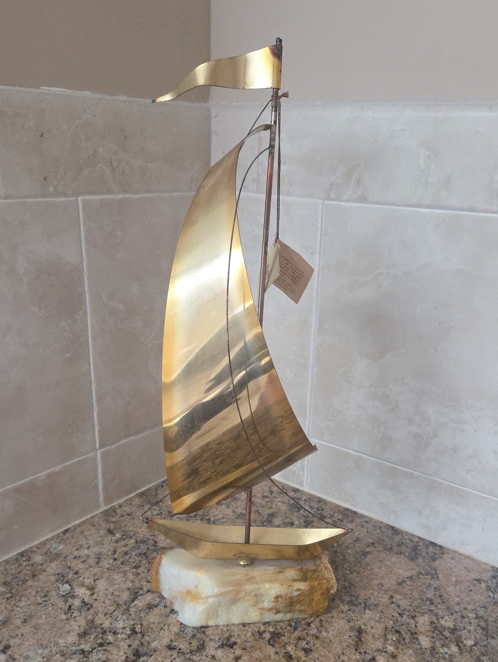 Vintage YOSI Mid Century Modern Sailboat Sculptrue